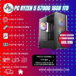 PC GAMER RYZEN 5700G 16GB 1TB
