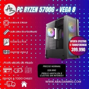 PC GAMER RYZEN 5700G 8GB RAM 512GB SSD