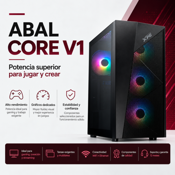 PRESENTACION CORE V1 PC Gamer ABAL CORE V1 – Ryzen 5 5500 + RTX 3050 6GB
