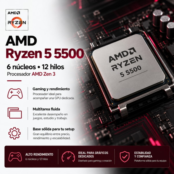 PC Gamer ABAL CORE V2 – Ryzen 5 5500 + RTX 5050
