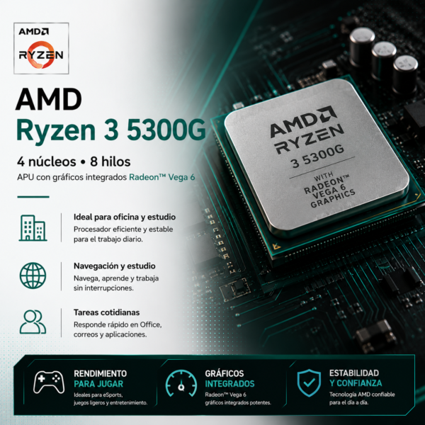 PROCESADOR ENTRY V1 PC Gamer ABAL ENTRY V1 – Ryzen 3 5300G